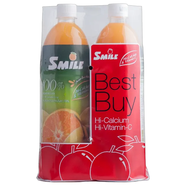 สไมล์ น้ำส้มเขียวหวาน 100% 1 ล. x 2
