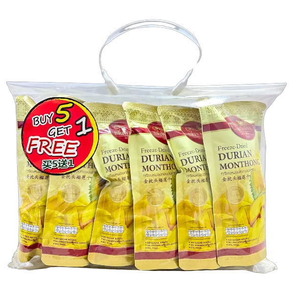 ศรีวรรณา ทุเรียนหมอนทองอบกรอบ 15 ก. x 5 แถม 1