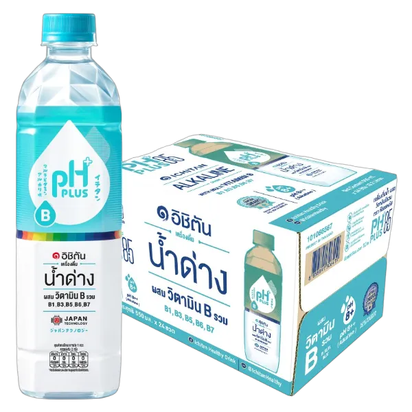 อิชิตัน พีเอช พลัส น้ำด่างผสมวิตามินบีรวม 550 มล. x 24