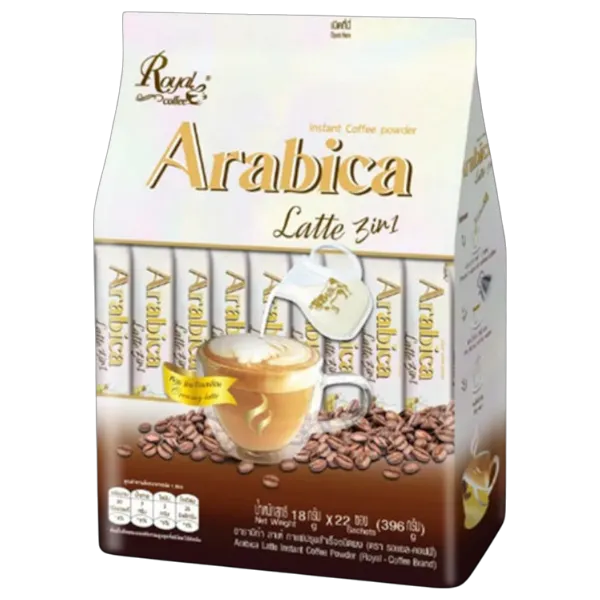 รอแยลคอฟฟี่ กาแฟปรุงสำเร็จ อาราบิก้า ลาเต้ 18 ก. x 22