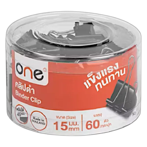 วัน คลิปดำ 15 มม. รุ่น 113 กล่อง 60 ชิ้น