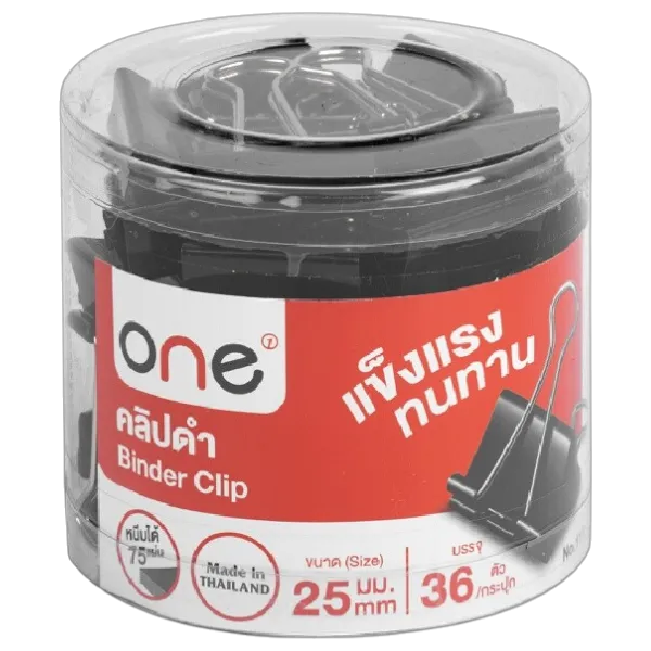 วัน คลิปดำ 25 มม. รุ่น 111 กล่อง 36 ชิ้น