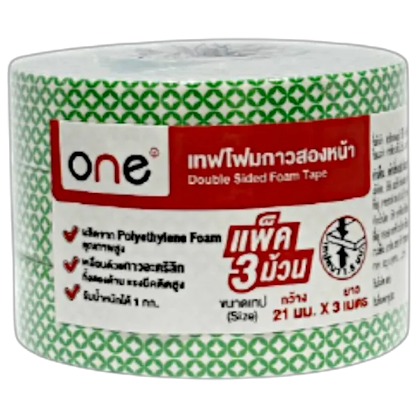 วัน เทปโฟมกาวสองหน้า 21 มม. x 3 ม. แพ็ค 3 ม้วน