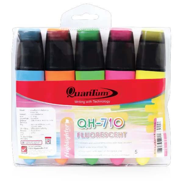 ควอนตั้ม ปากกาเน้นข้อความ คละสี รุ่น QH710 x 5