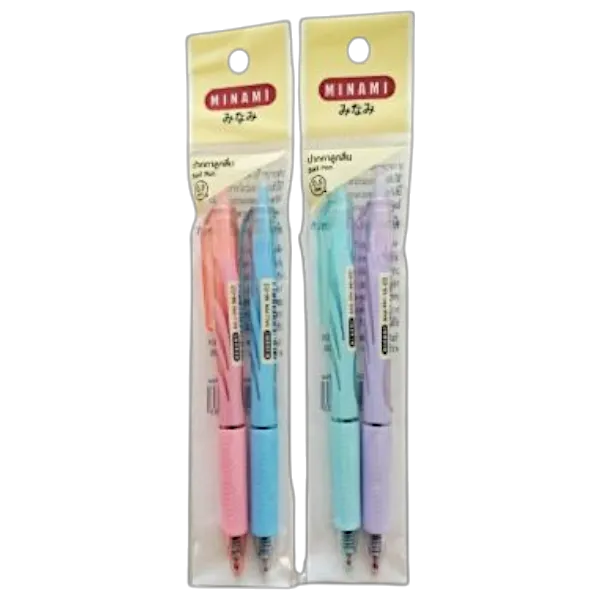 มินามิ ปากกา สีน้ำเงิน คละสี แพ็ค 2 ชิ้น รุ่น MI-02