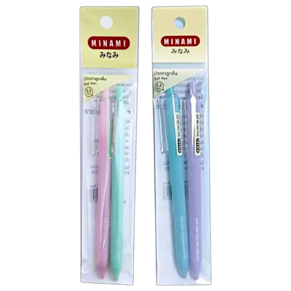 มินามิ ปากกา สีน้ำเงิน คละสี แพ็ค 2 ชิ้น รุ่น MI-03
