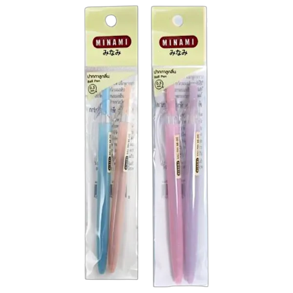 มินามิ ปากกา สีน้ำเงิน คละสี แพ็ค 2 ชิ้น รุ่น MI-05
