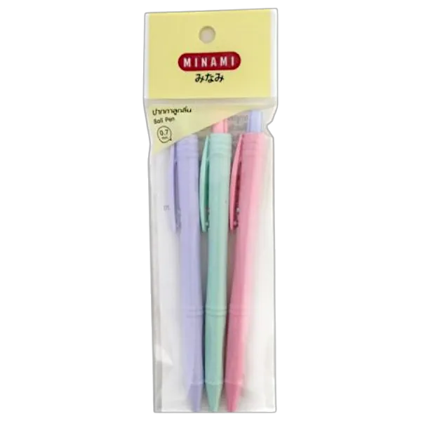 มินามิ ปากกา สีน้ำเงิน แพ็ค 3 ชิ้น รุ่น MI-3002
