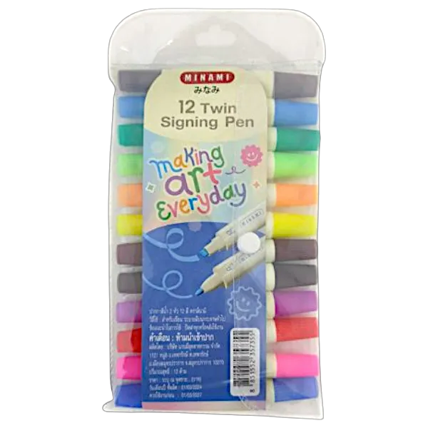 มินามิ ปากกาสีน้ำ 2 หัว 12 สี