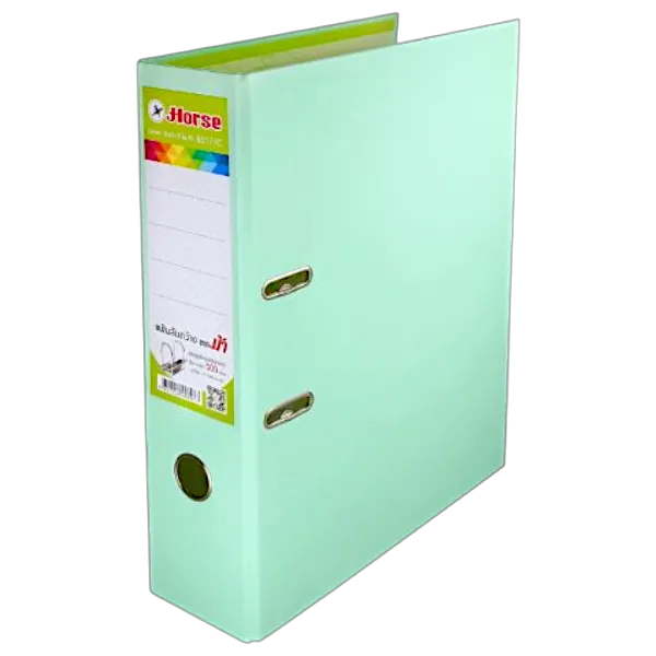 ตราม้า แฟ้มสันกว้าง 3 นิ้ว สีเขียว รุ่น H-801 F/C