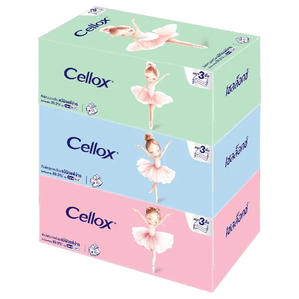 เซลล็อกซ์ เทรนดี้ 3 ชั้น กระดาษเช็ดหน้า 80 แผ่น x 3