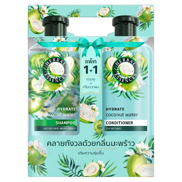 เฮอร์บัลเอสเซ้นส์ แชมพู + ครีมนวด โคโค่นัท 400 มล. แพ็ค 1+1