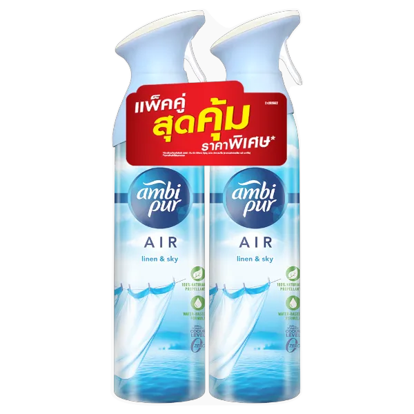 แอมบิเพอร์ สเปรย์ปรับอากาศ เอ็ฟเฟ็คส์ ลินิน สกาย 275 มล. x 2