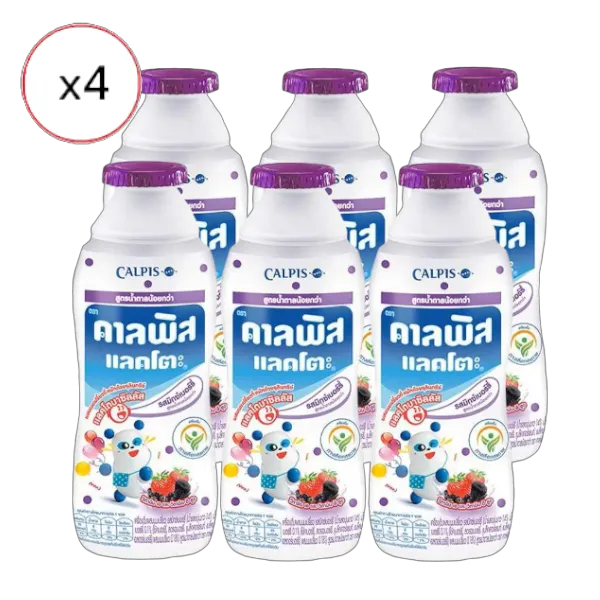 คาลพิส มินิ เครื่องดื่มผสมนมเปรี้ยว มิกซ์เบอร์รี่ 150 มล. x 24