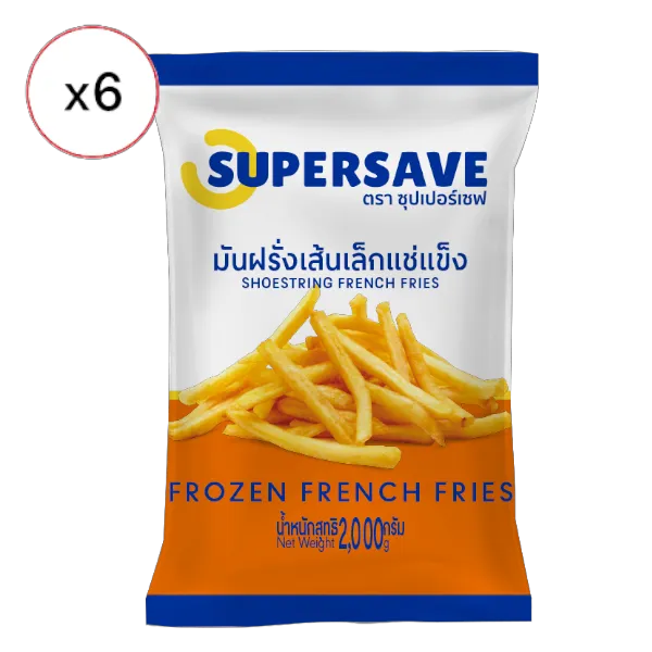 ซุปเปอร์เซฟ มันฝรั่งเส้นเล็กแช่แข็ง 7 มม. 2 กก. x 6