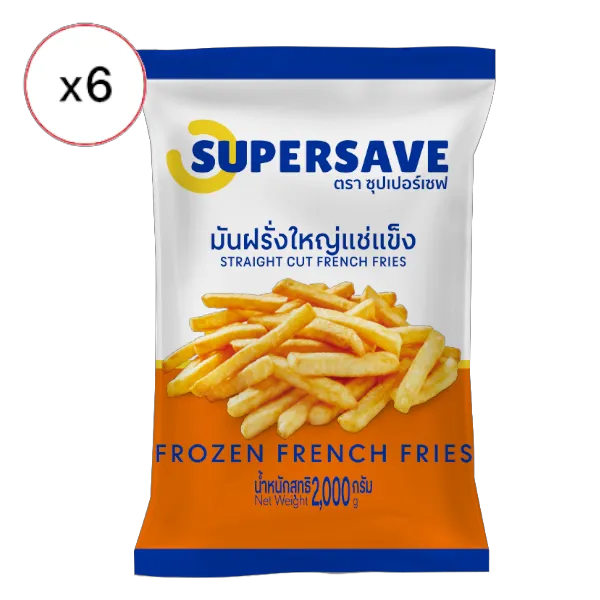 ซุปเปอร์เซฟ มันฝรั่งเส้นใหญ่แช่แข็ง 10 มม. 2 กก. x 6