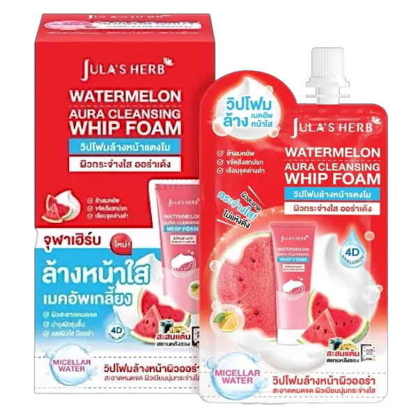 จุฬาเฮิร์บ วอเตอร์เมลอน ออร่า วิป โฟม 40 ก. x 6