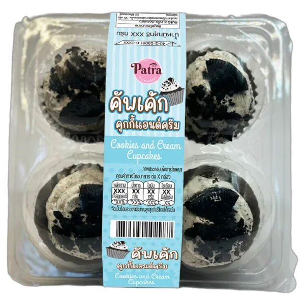 บ้านขนมภัทรา คัพเค้กคุกกี้แอนด์ครีม 40 ก. x 4