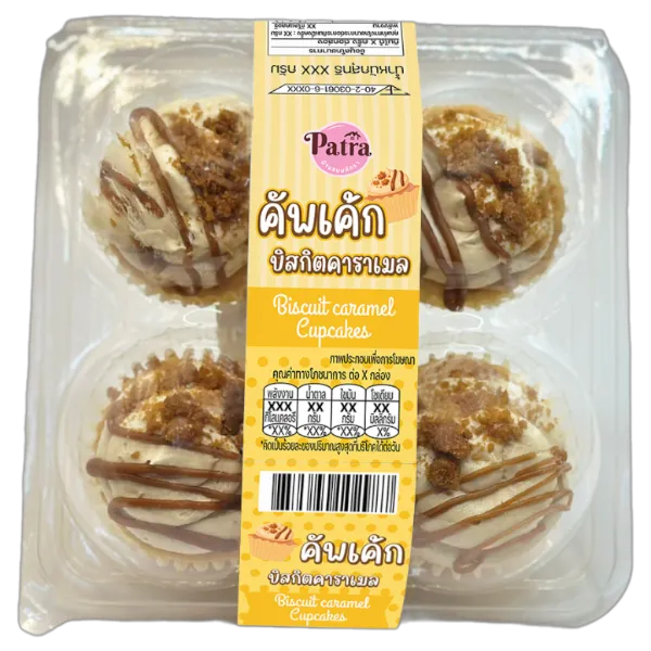 บ้านขนมภัทรา คัพเค้กบิสกิตคาราเมล 30 ก. x 4