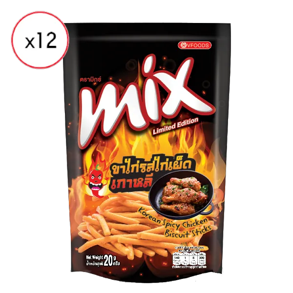มิกซ์ ขาไก่รสไก่เผ็ดเกาหลี 20 ก. x 12