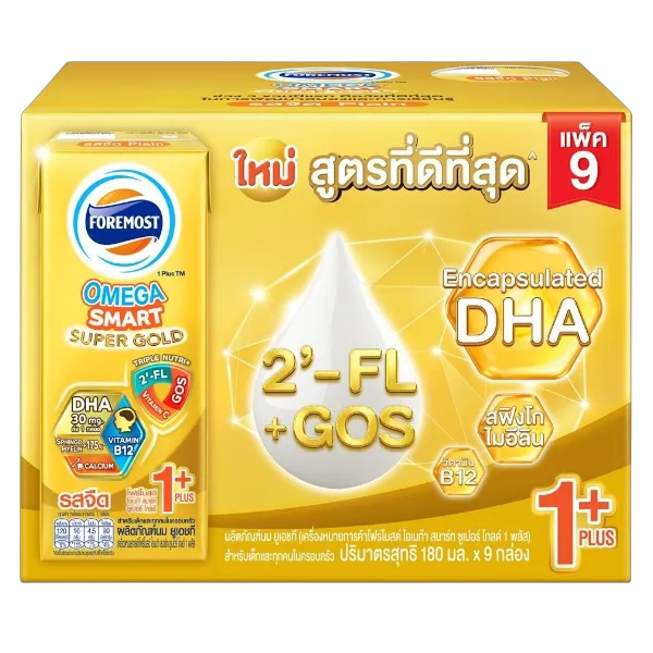 โฟร์โมสต์ โอเมก้า ซูเปอร์โกลด์ 1+ รสจืด 180 มล. x 9