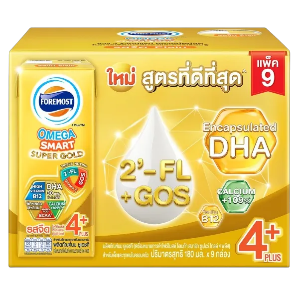 โฟร์โมสต์ โอเมก้า ซูเปอร์โกลด์ 4+ รสจืด 180 มล. x 9